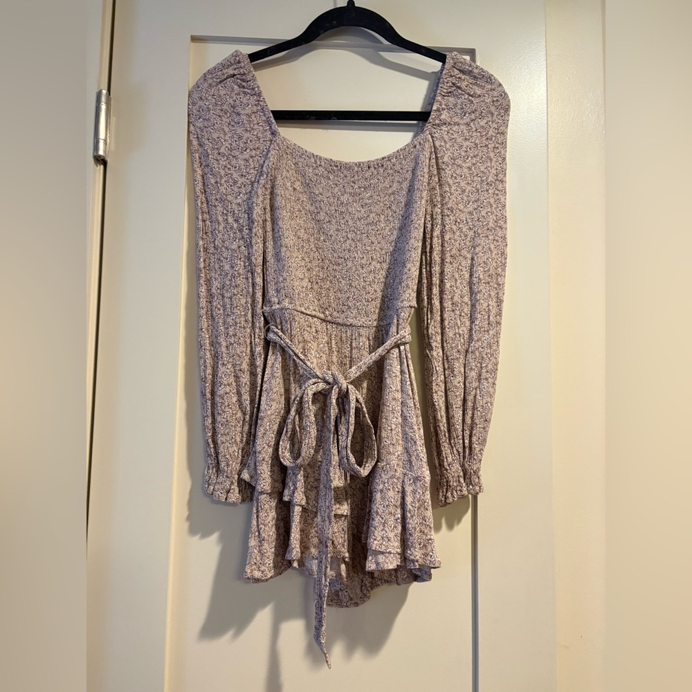 Beige Patterned Romper Size S